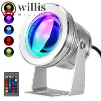 Willis โคมไฟน้ําพุ RGB กระจกนูน พร้อมรีโมตคอนโทรล โคมไฟบ่อน้ํา RGB สีสว่างมาก ไฟสปอร์ตไลท์ กันน้ํา ใต้น้ํา สปอตไลท์ กลางแจ้ง