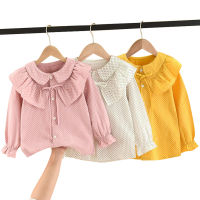 Girls White Blouse Solid Color Girl Blouse Spring Autumn Kids Blouse For Girls Casual Style Kids Clothes Girls 6 8 10 12 14