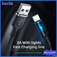 BUCHE 5A สายเคเบิลชนิด C ยูเอสบี พร้อมไฟแสดงสถานะ LED สายดาต้า ทนทานต่อการใช้งาน 2 in 1 สายชาร์จเร็ว สำหรับ ซัมซุง/Xiaomi Xiaomi/หัวเว่ย/Poco ค่ะ