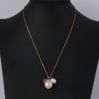 European and American fashion jewelry wholesale baroque freshwater pearl double-sided logo womens necklace