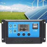 เครื่องควบคุมการชาร์จพลังงานแสงอาทิตย์ LCD Dual USB PWM Cell Panel Regulator with Load Automatic Identification 12V 24V