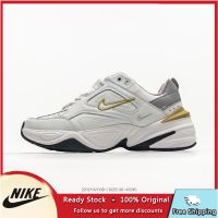 Hot Sale 【Original】 ΝΙΚΕ Ar* Monarich- M- 2 K- Breathable Fashion Running Shoes Cushion Shock Absorption Men And Women Sports Shoes White Golden