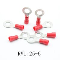 【Booming】 ftghbxcf 50ชิ้น Rv1.25สีแดง-3 4 5 6 8 10 12แหวนฉนวนฝาครอบกันฝุ่นไฟฟ้าจีบสายข้อต่อตัวเชื่อม Awg ฝาครอบกันฝุ่น