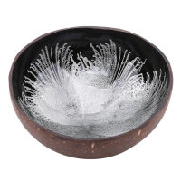 Natural Coconut Bowl Dishes Kitchen Storage Trays Desktop Debris Organizer DIY Handmade Paint Craft Home Decor Splash Ink Bowl