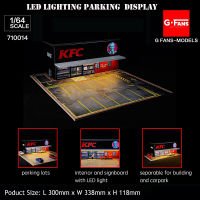 G-FANS Diorama 164 LED Lighting Store with Vehicle Parking Lot Display Model Car Collection USB Connector