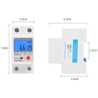 【☸】 Cottage Craft Din Rail เครื่องวัดเครื่องวิเคราะห์ซ็อกเก็ตพลังงานไฟฟ้า,ใช้พลังงานไฟฟ้าแบบดิจิตอลจอแอลซีดีเฟสเดียวแอมมิเตอร์พลังงานไฟฟ้า