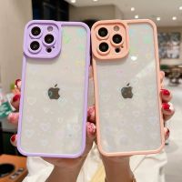 [Phone case]ป้องกันกล้องสำหรับ iPhone 13กรณีเลเซอร์ล้างลูกอมสีหัวใจรักกรณีโทรศัพท์สำหรับ iPhone 12 11 Pro Max X XR XS Max 7 8บวก