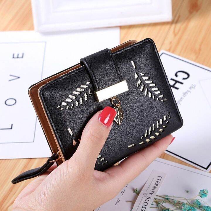 women-wallet-pu-leather-purse-female-zipper-gold-hollow-leaves-pouch-handbag-for-coin-card-holders-clutch