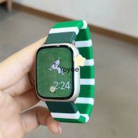 สายสำหรับสายคาด Apple Watch 44มม. 45มม. 41มม. 40มม. 49มม. 42มม. 38มม. สร้อยข้อมือซิลิโคนลายรุ้งแบบสปอร์ตสายรัดข้อมือรุ่น8อัลตร้า7 Se 3 6 4 3 2 1