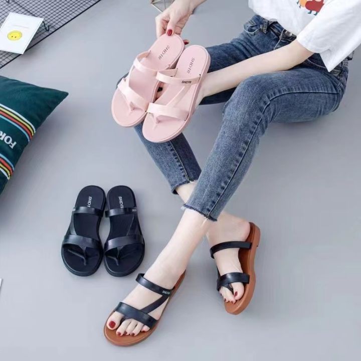 【HHS】 Korea Fashion Thick Bottom peep-toe Sandals Casual Simple Shoes ...
