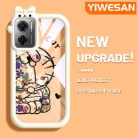 YIWESAN เคสสำหรับ Xiaomi Redmi 10 5G Redmi Note 11E 5G Redmi 11 Prime 5G เคสการ์ตูนโดเรมอนสเตอร์ตัวเล็กน่ารักสีสันสดใสนิ่มสำหรับเลนส์เคสโทรศัพท์แบบใสซิลิโคนป้องกันโปร่งใสกันกระแทก