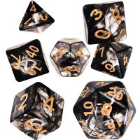 【CW】 DND Polyhedral 7-Die Semi-transparent Set of D4 D6 D10 D  D12 D20 for TRPG