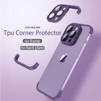 ศัพท์ป้องกันมุมกรณี TPU สำหรับ 14 13 12 Pro Max มุมยามศัพท์อ่อนกรอบกันกระแทกครอบคลุม12 13 Pro