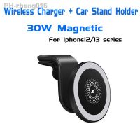 For MagSafe Magnetic Car Air Vent Wireless Charger Mount 30W Fast Wireless Charging Phone Holder for iPhone14 13 12 mini Pro Max