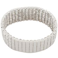 27mm Silver Plated Bracelet Bangle Rhinestone Jewelry