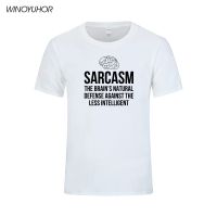 New Summer Style Sarcasm BrainS Natural Defense Against Stupidity T-Shirt Mens Funny Short Sleeve T Shirt Geek Top Tees S-4XL-5XL-6XL