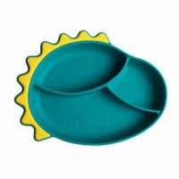 Baby Training Feeding Food Bowl Anti Slip Cartoon Dinosaur Silicone Suction Divided Plate Tray Utensil BPA-Free Dishes