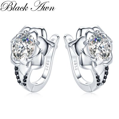 【YP】 Awn Color Round Spinel Engagement Hoop Earrings for Jewelry I152