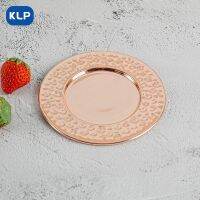 KLP stainless steel copper-plated coasters with hammered sides