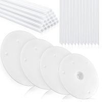 36 Pieces Plastic Cake Dowel Rods Set 20 Pieces White Cake Sticks Support Rod and 4 Pieces Cake Separator Plates Bread Cake  Cookie Accessories