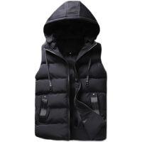 New mens vest jacket winter waterproof warm sleeveless mens jacket fashion hooded casual vest mens autumn thickened vest