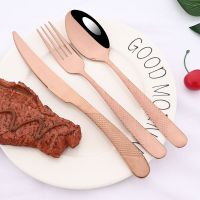 16/24Pcs Stainless Steel Dinner Gold Dinnerware Set Steak Knife Fork Coffee Spoon Cutlery Set Kitchen Tableware Silverware Set