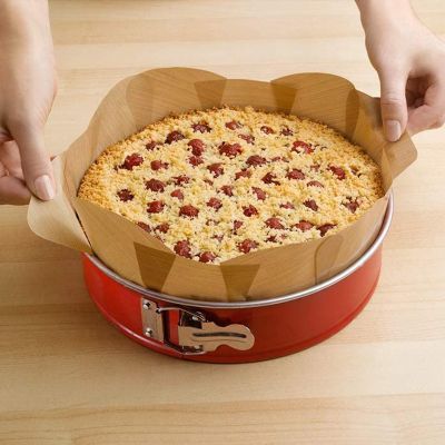 Reusable Non Stick Cake Tin Liner Cake Baking Mat For 6/8 Inch Cake Molds Temperature Resistant Khaki Cake Mat Baking Tools