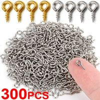 300pcs Small Pins Eyepins Hooks Eyelets Screw Threaded Clasps Jewelry Findings Making