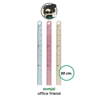 Somjai selected ไม้บรรทัด อลูมิเนียม เคลือบสี 12นิ้ว/ 30cm.