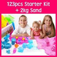 ★123pcs Starter FREE 2kg Sand★Colourful Kinetic Clay Beach Toy★Kids Children