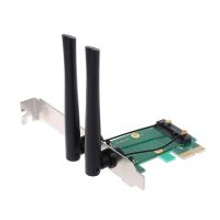 การ์ด WiFi ไร้สายอะแดปเตอร์ PCI-E ขนาดเล็กสำหรับพีซี2เสาอากาศภายนอก L4MA