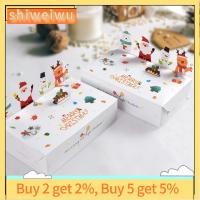 SHIWEIWU2558285 10ชิ้นกล่องของขวัญขนมสโนว์แมนกระดาษคราฟท์การ์ตูน Kotak Kue KERING วันคริสต์มาสซานตาคลอสปาร์ตี้กล่องลูกกวาด3มิติ