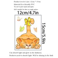 ZZOOI Luminous Little Kitty Butterfly Switch Sticker Kids Room Home Decoration Bedroom Decor Wallpaper Glow In The Dark Wall Decals