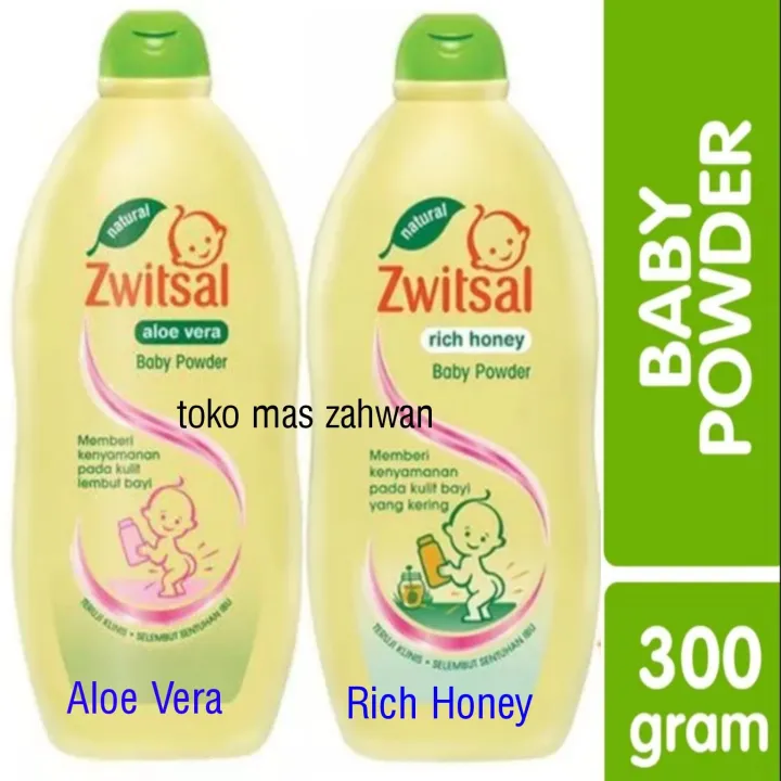 ZWITSAL Baby Powder Kemasan Besar - 300gr / Aroma Reach Honey & Aloe ...