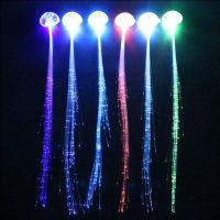 50pcs Glow LED Light Up Fiber Optic Barrettes Party Favors Dance Hairpin Clip Flashing id Birthday Gift Wedding Halloween