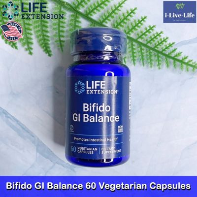 อาหารเสริมเพื่อสุขภาพของลำไส้ โปรไบโอติก Bifido GI Balance 60 Vegetarian Capsules - Life Extension