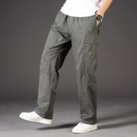 New Cargo Pants Trousers for Men Military Style Tactical Cotton Overalls Male Multi Pockets Loose Straight Sports Pants PA1228