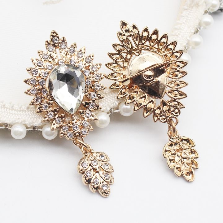 new-2pcs-lot-30x67mm-baroque-fashion-retro-rhinestone-brooch-diy-women-39-s-dress-banquet-party-jewelry-accessories