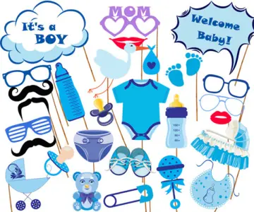 Welcome Baby Boy Stickers Labels Cute Little One Elephant Decor Stickers  Welcome New Born Gender Reveal