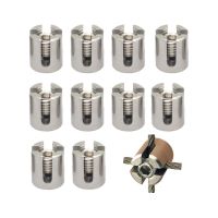 10Pcs Stainless Steel 316 Cable Railing Cross Cable Clamps for 1/8 5/32 3/16 Wire Rope Clips Fitting for Wall Trellis System