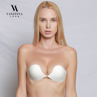 VANZTINA Invisible Push up Reusable Self Adhesive Sticky lette Backless Strapless Sexy Top Front Closure s for women