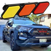 LCX 1 ABS TRD กระจังหน้ารถ,ตะแกรง3สีมีตาข่ายตกแต่งป้ายอัตโนมัติสำหรับที่ดึงประตูรถยนต์ทุนดรานักวิ่ง4คน