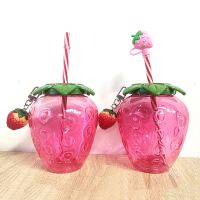 【jw】∏  Strawberry with Bottle Drinking Cup Wedding Birthday Hawaii Decoration 500ml