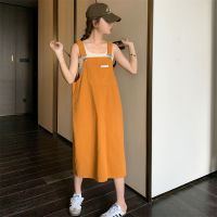 เสื้อผ้าแฟชั่นสำหรับสุภาพสตรี Orange female leisure tooling shoulder-straps dress in the summer of 2023 the new institute wind little French reduction of age