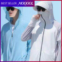 MOQOOL แจ็กเก็ตเสื้อกันแดดแว่นกันแดดตกปลากันรังสียูวีไหมน้ำแข็งระบายอากาศแห้งเร็วสำหรับใหม่ผู้ชายฤดูร้อน UV  เสื้อวอร์ม