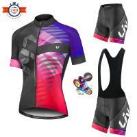 ZZOOI LIV Women Cycling Jersey Set 2021 Summer Breathable Short Sleeve Cycling Clothing Quick-Dry MTB Bike Cycling Clothes Suit