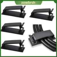 ZOWBRSH 10Pcs แคลมป์ยึด อุปกรณ์จัดสายเคเบิล กาวในตัว ตัวจัดการสายเคเบิล ที่ยึดสายไฟ ของใหม่ สายชาร์จไฟ สายหมุนตะขอ โฮมออฟฟิศออฟฟิศ