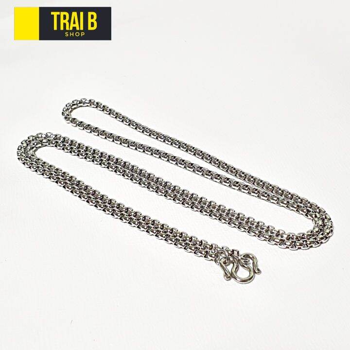 trai-b-สร้อยคอ-ลายผ่าหวาย-หนา-3-มิล-ยาว-24-นิ้ว-สวมคอได้-ใส่อาบน้ำได้-ไม่ลอก-ไม่ดำ-สร้อยพระ-สร้อยแขวนพระ-สร้อยคอ-สร้อยคอห้อยพระ