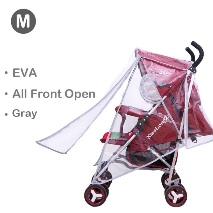 EVA อุปกรณ์เสริมสำหรับรถเข็นเด็กทารกเสื้อกันฝนแบบมีซิปกันฝุ่นแบบใสที่บังฝนกันน้ำสำหรับรถเข็น