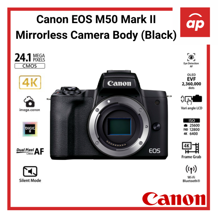 Canon EOS M50 Mark II Mirrorless Digital Camera (Black) Body
